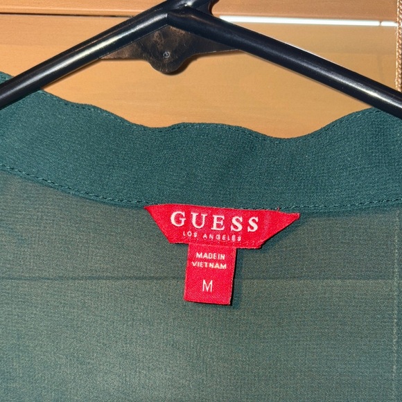 Green Sheer Blouse with Gold Accents - Picture 4 of 5